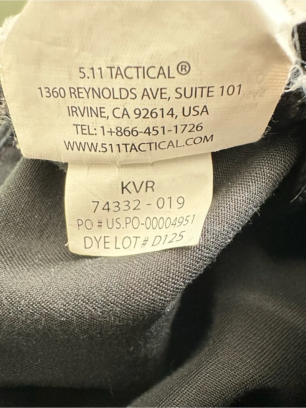 5.11 Tactical 32x30 Black Covert Khaki 2.0 Pants